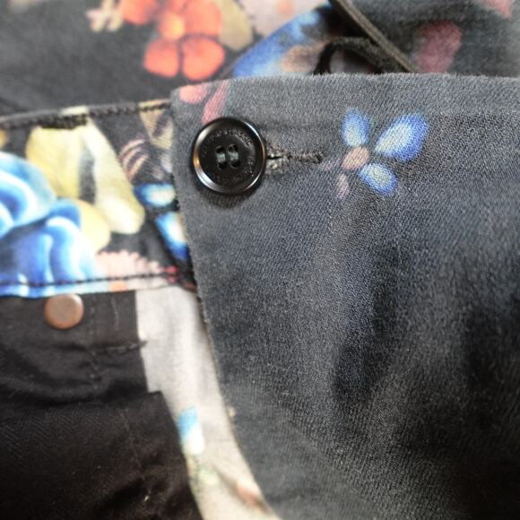 Ralph Lauren Jeans Womens 2 Vintage Blue Label Floral Lace Up Straight Leg Denim - Picture 4 of 11